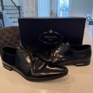 Prada Men's Glossy Black Oxfords
